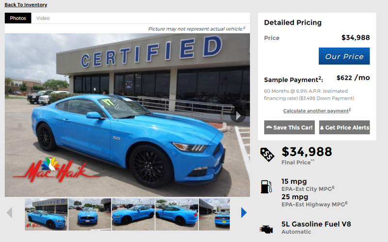 Illustration for article titled I saw a Grabber Blue GT Performance pack yesterday at Cars&Coffee and I want one. So Bad.